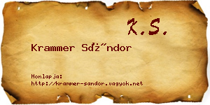 Krammer Sándor névjegykártya
